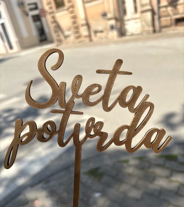 Topperi za tortu - krizma/sveta potvrda - zlatni - Image 2
