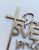 Zlatni topper za tortu - prva pričest