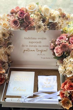Kutija uspomena s krštenja - velika, personalizirana, kožna