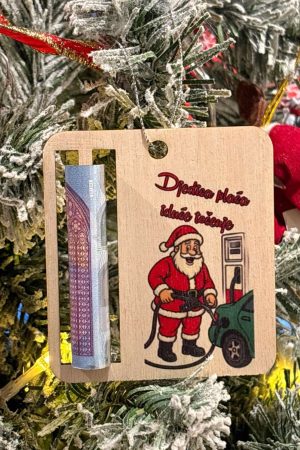 Božićna kuglica za novac 1- Savršena kao mali poklon ili ukras koji privlači prosperitet u nadolazećoj godini.