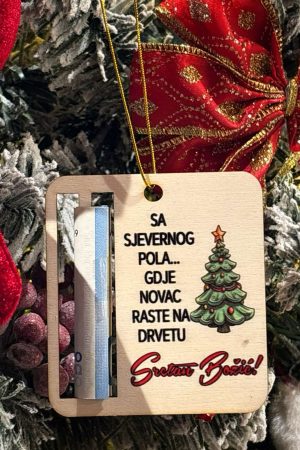 Božićna kuglica za novac 3 - Savršena kao mali poklon ili ukras koji privlači prosperitet u nadolazećoj godini.